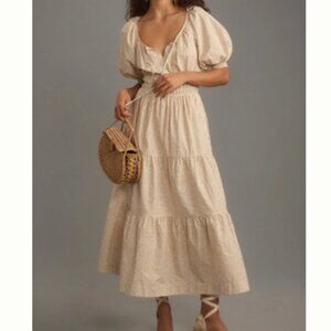 Anthropologie Cream Maxi Dress
